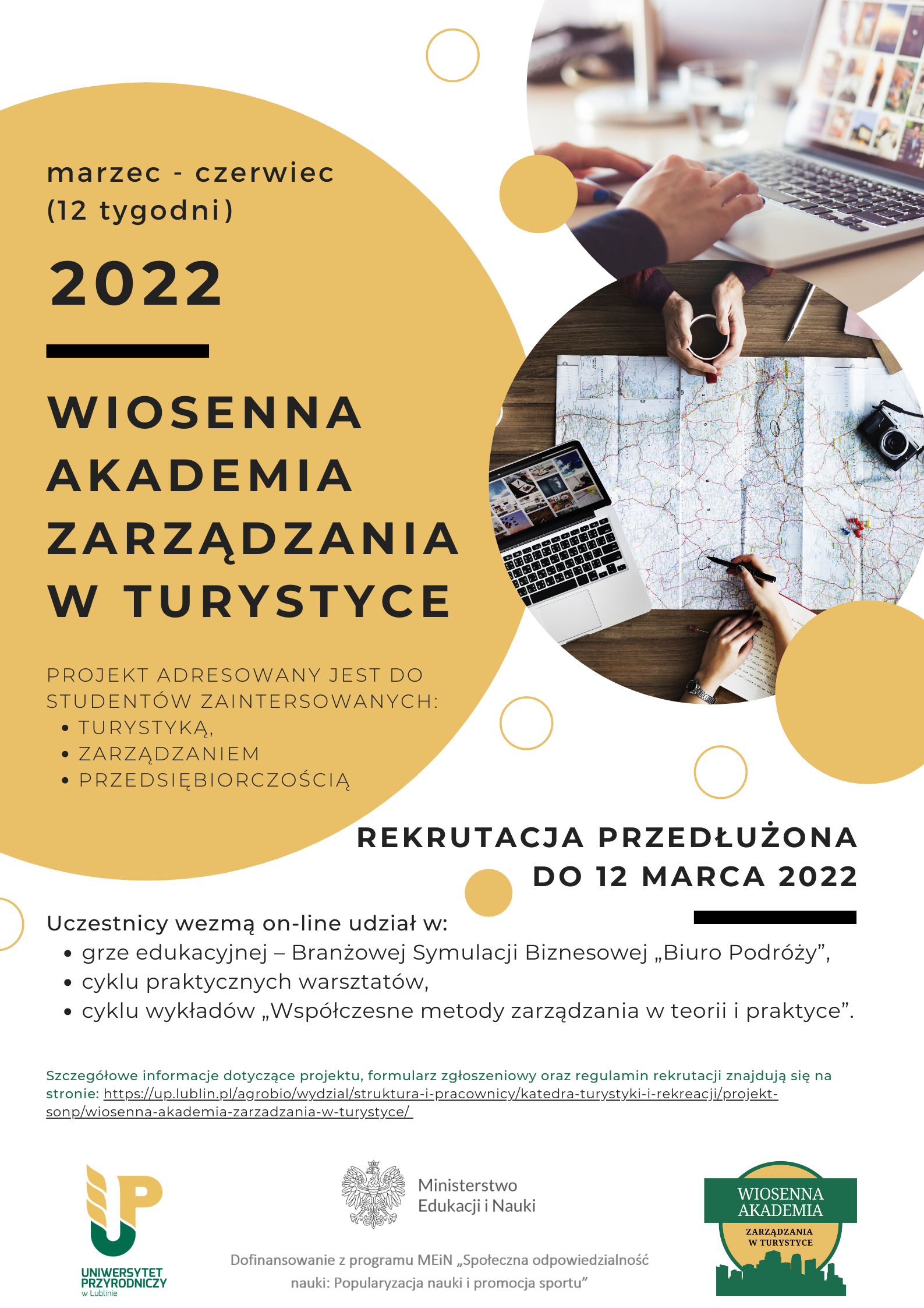 Zaproszenie do projektu edukacyjnego- Wiosenna Akademia Zarządzania w Turystyce