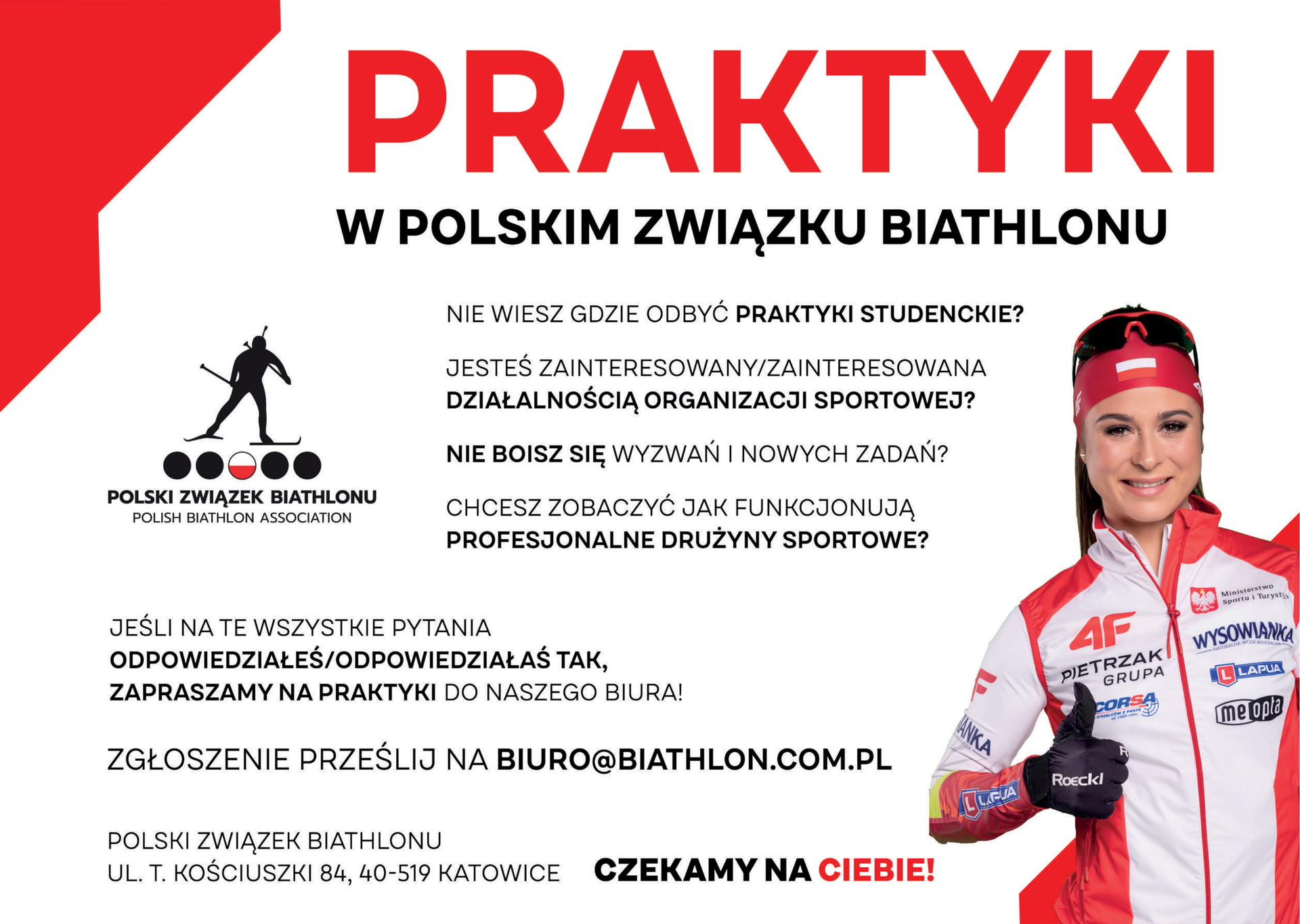 Polski Związek Biathlonu zaprasza na praktyki